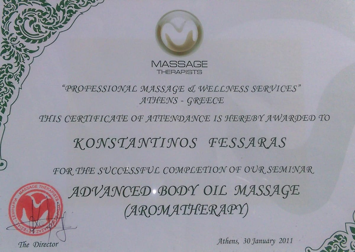 Advanced Body Oil Massage (Aromatherapy) - Massage Therapists - Professional Massage & Wellness Services, Athens